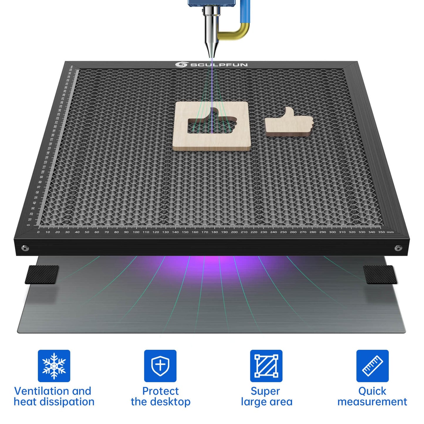SCULPFUN 350x350mm Laser Cutting Honeycomb Working Panel