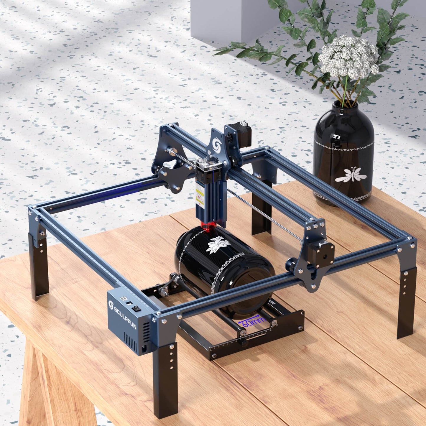 SCULPFUN Laser Rotary Roller For Laser Engraver Y-axis Rotary Roller 360°Rotating