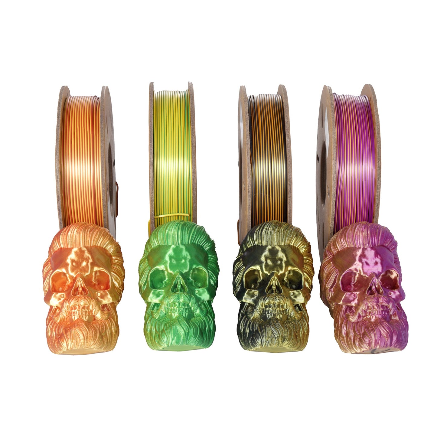 PLA Silk Dual-Color Filament,1.75mm±0.03mm(250g),Total 4 Rolls