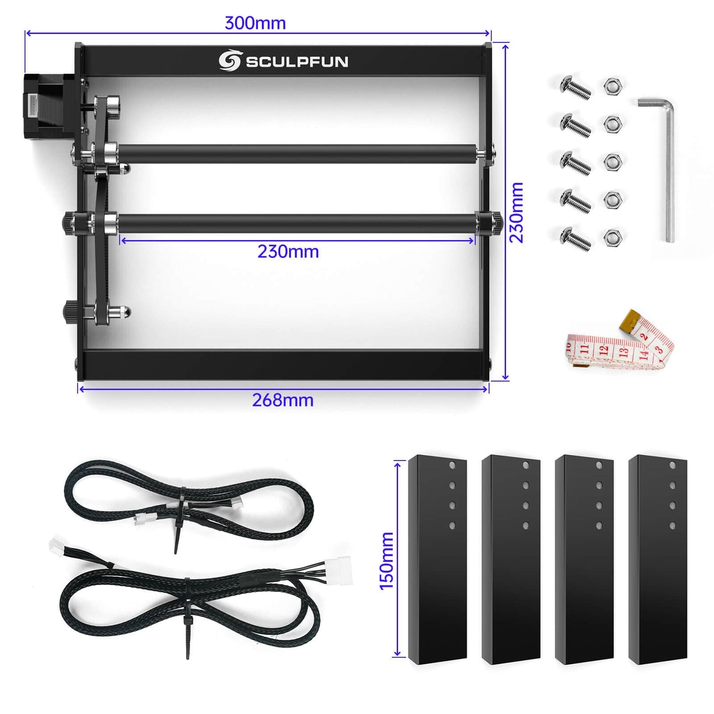 SCULPFUN Laser Rotary Roller For Laser Engraver Y-axis Rotary Roller 360°Rotating