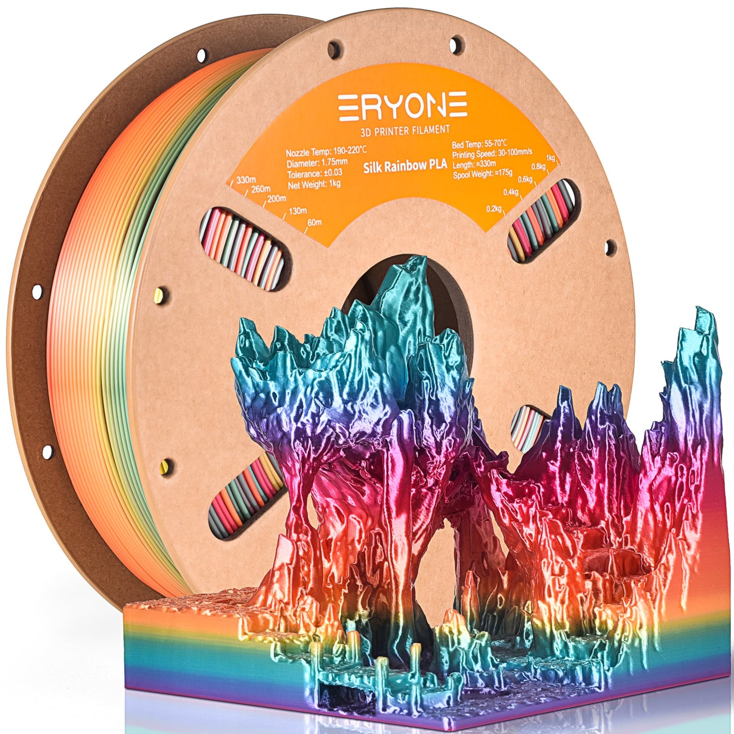 PLA Macaron Rainbow Filament - 1.75mm±0.03mm (1kg)