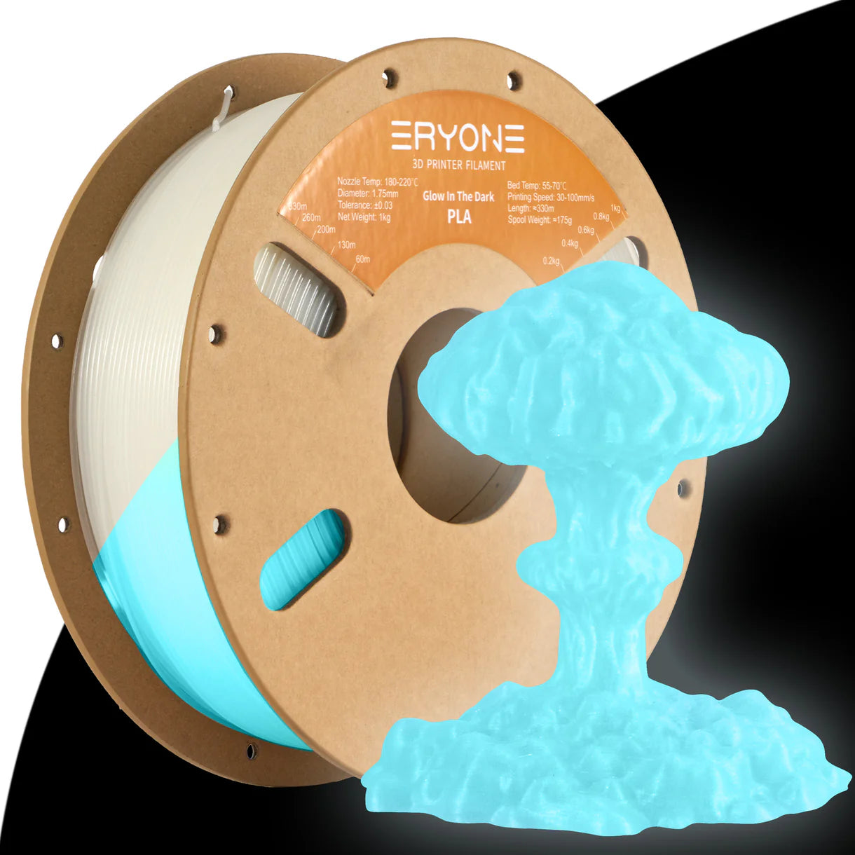 PLA Luminous Filament - 1.75mm±0.03mm (1kg)