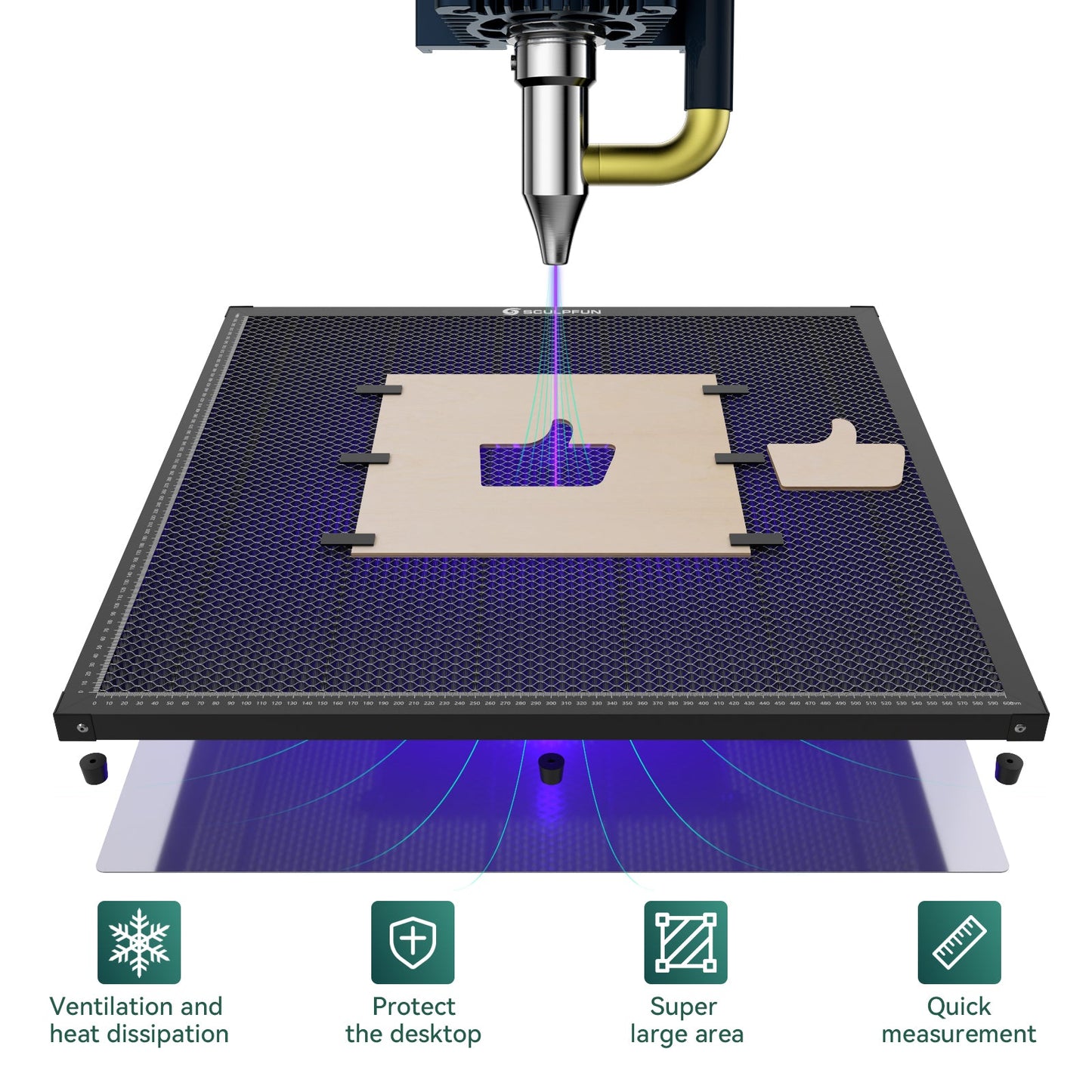 SCULPFUN H3 Laser Cutting Honeycomb Panel Workbench 600x600mm