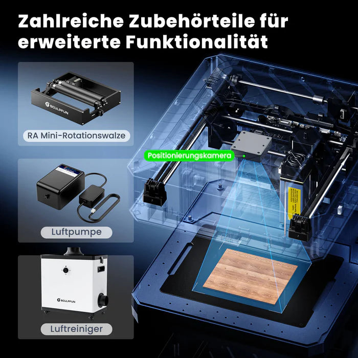Sculpfun iCube Ultra - Flaggschiff tragbarer Lasergravierer mit Dual-Laser-Ausstattung