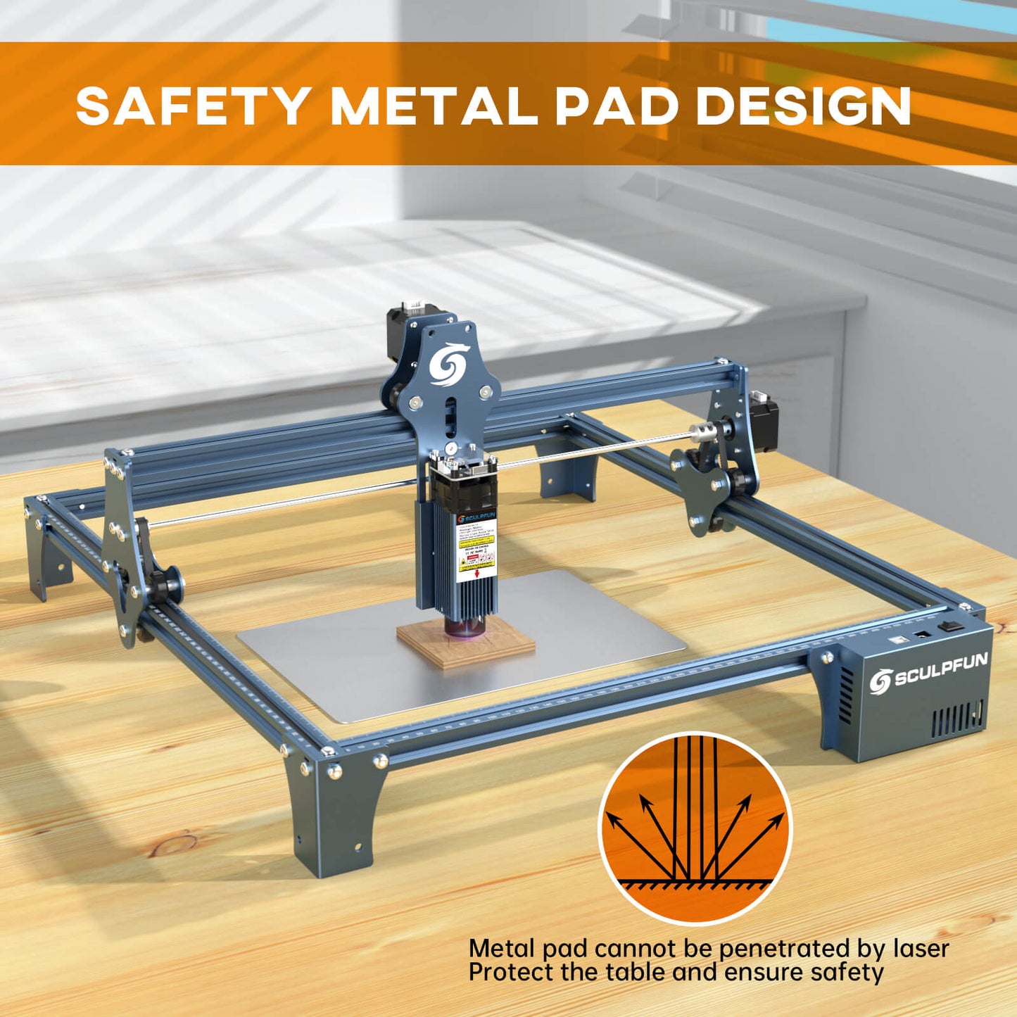 SCULPFUN S9 5.5W Laser Engraver With 0.06mm Ultra-Fine Compressed Spot
