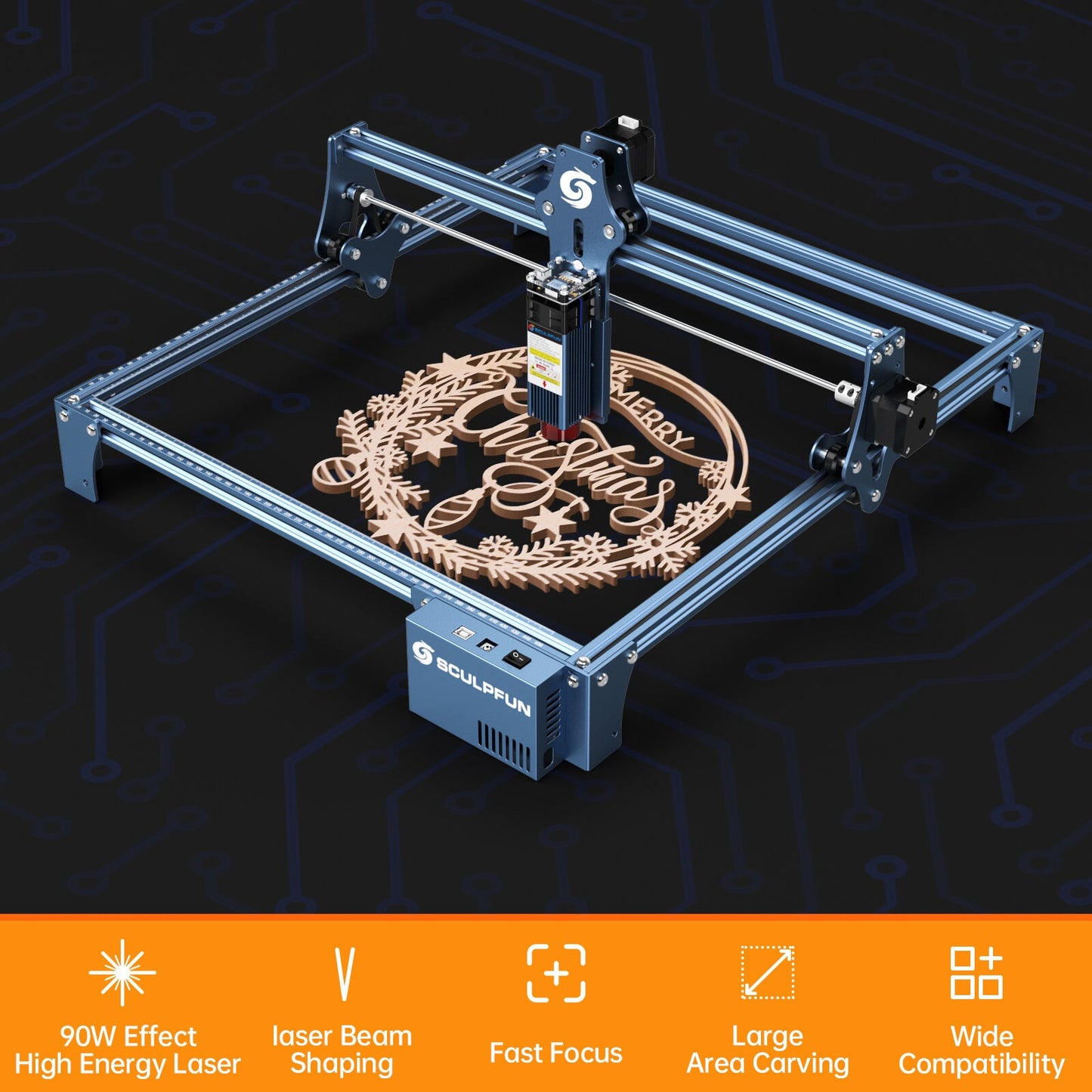 SCULPFUN S9 5.5W Laser Engraver With 0.06mm Ultra-Fine Compressed Spot