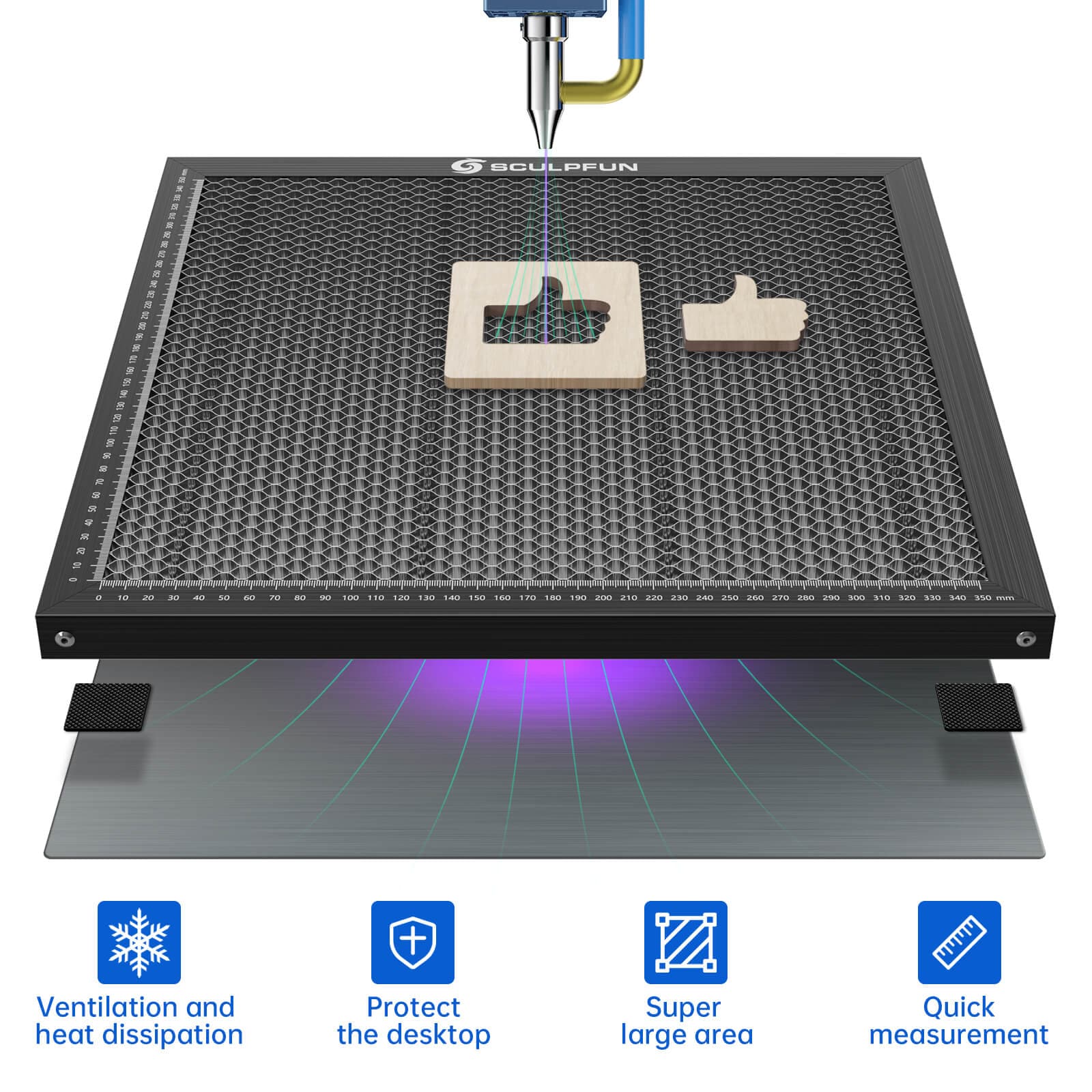 SCULPFUN 350x350mm Laser Cutting Honeycomb Working Panel