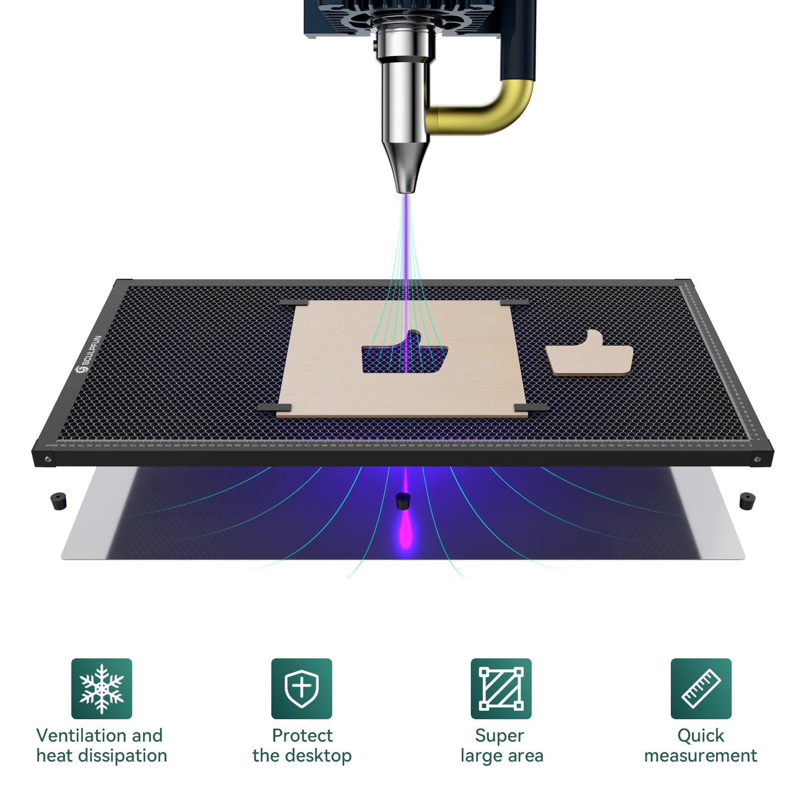SCULPFUN H3 Laser Cutting Honeycomb Panel Workbench  400x800mm