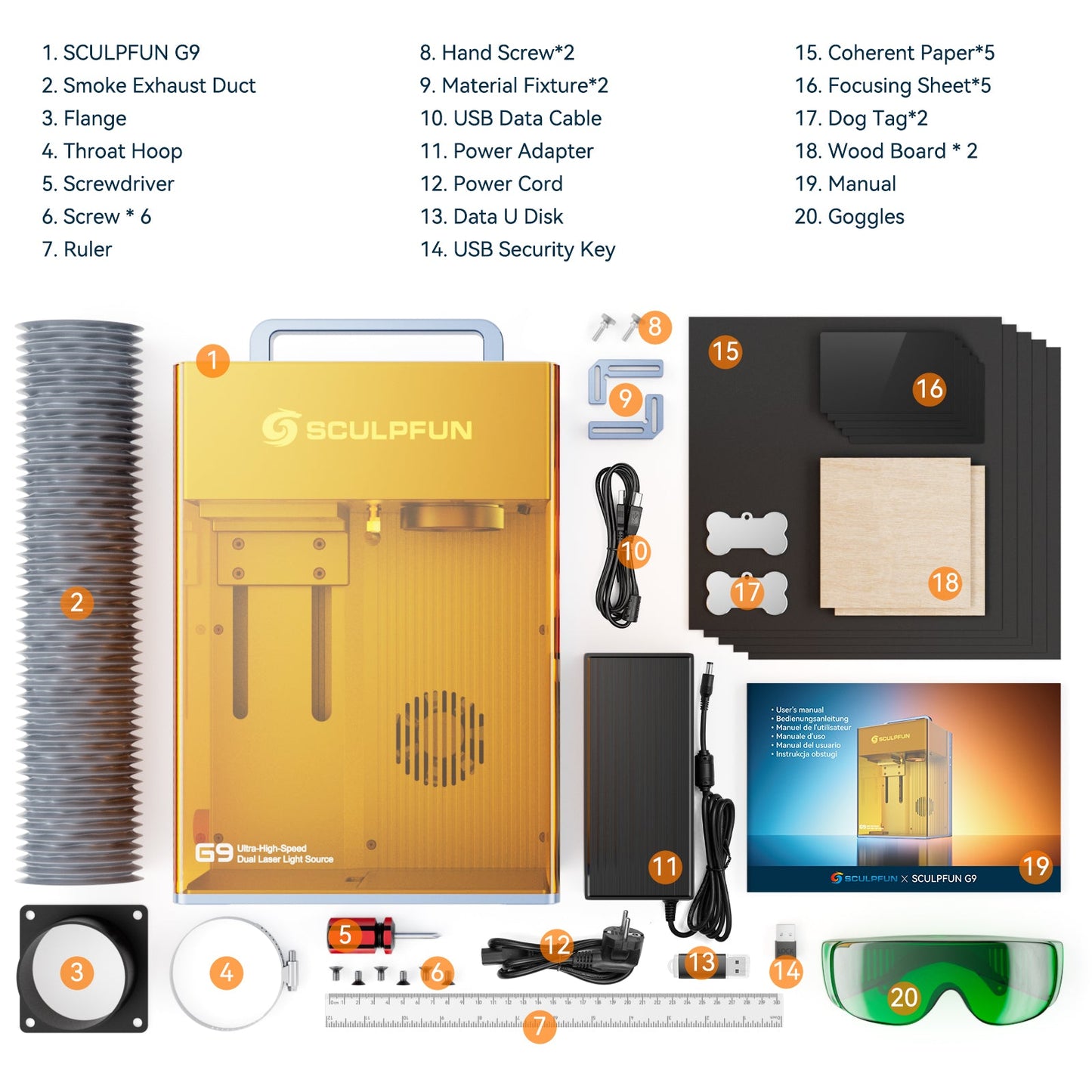 SCULPFUN G9 Portable Laser Engraver with 2W IR + 10W Diode Laser