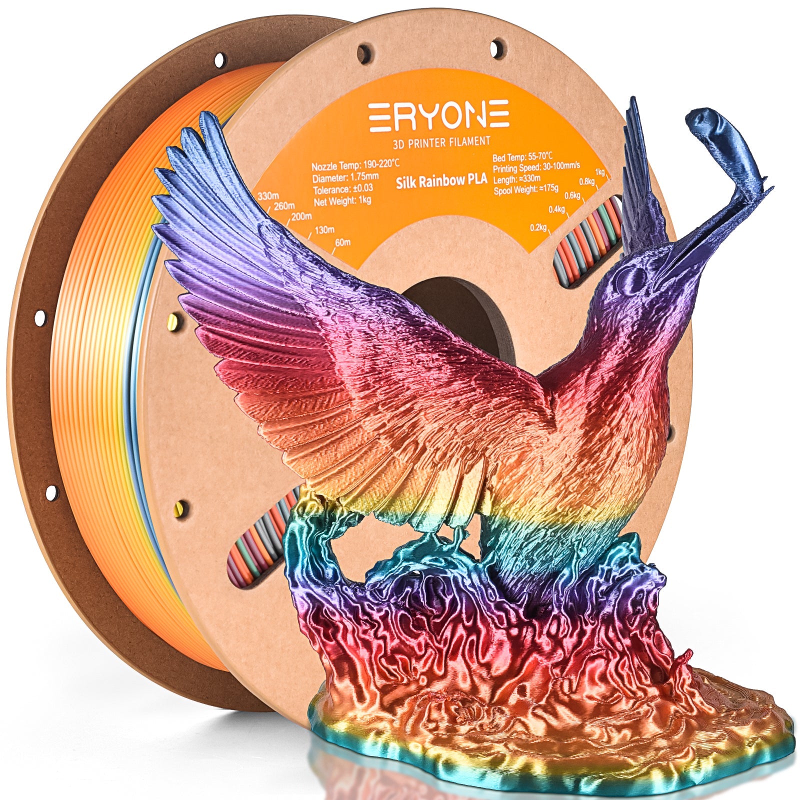 PLA Macaron Rainbow Filament - 1.75mm±0.03mm (1kg)