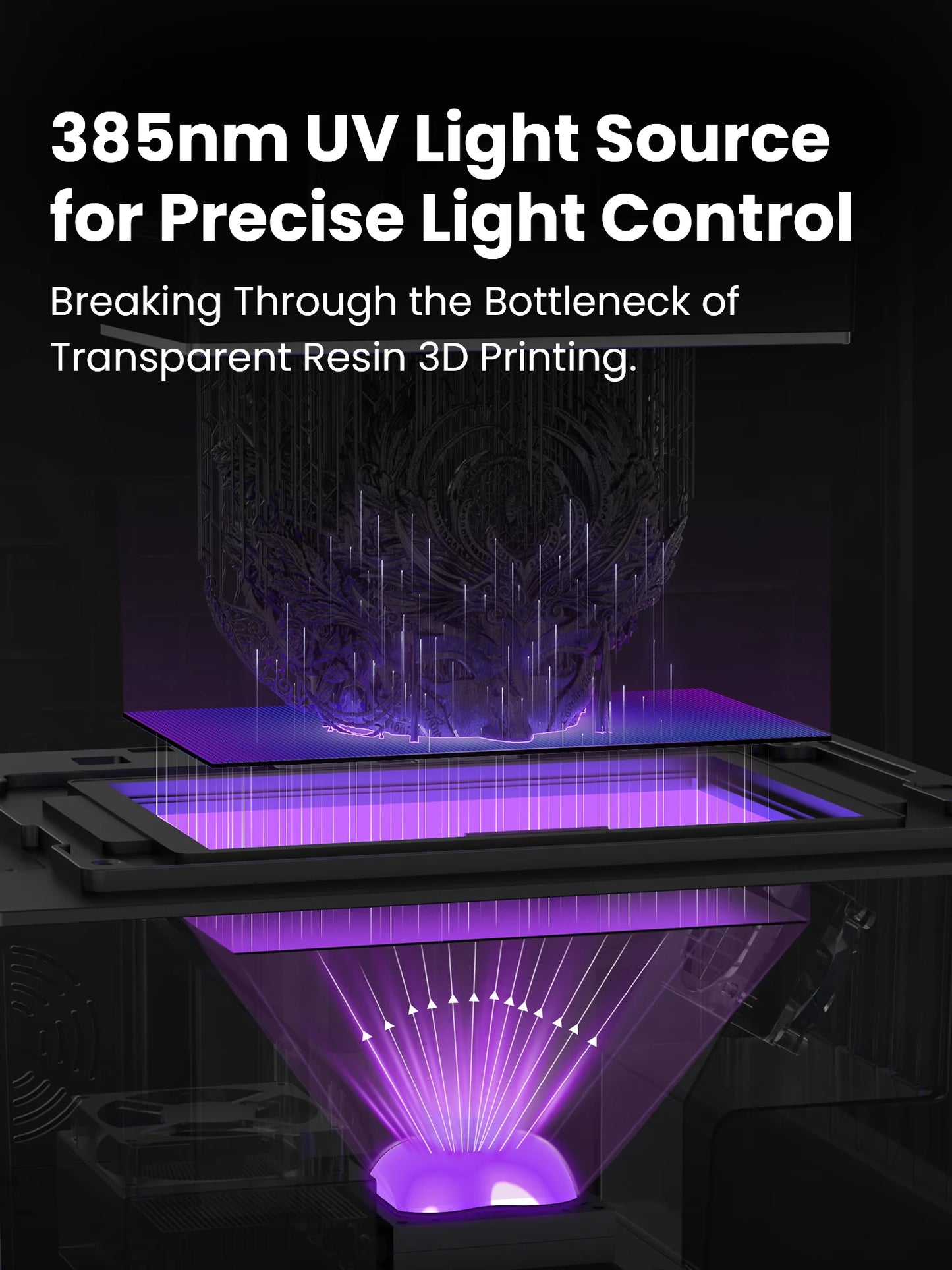 Uniformation GK3 Pro – Imprimante résine professionnelle haute résolution avec source lumineuse de 385 nm et contrôle actif de la température de la résine