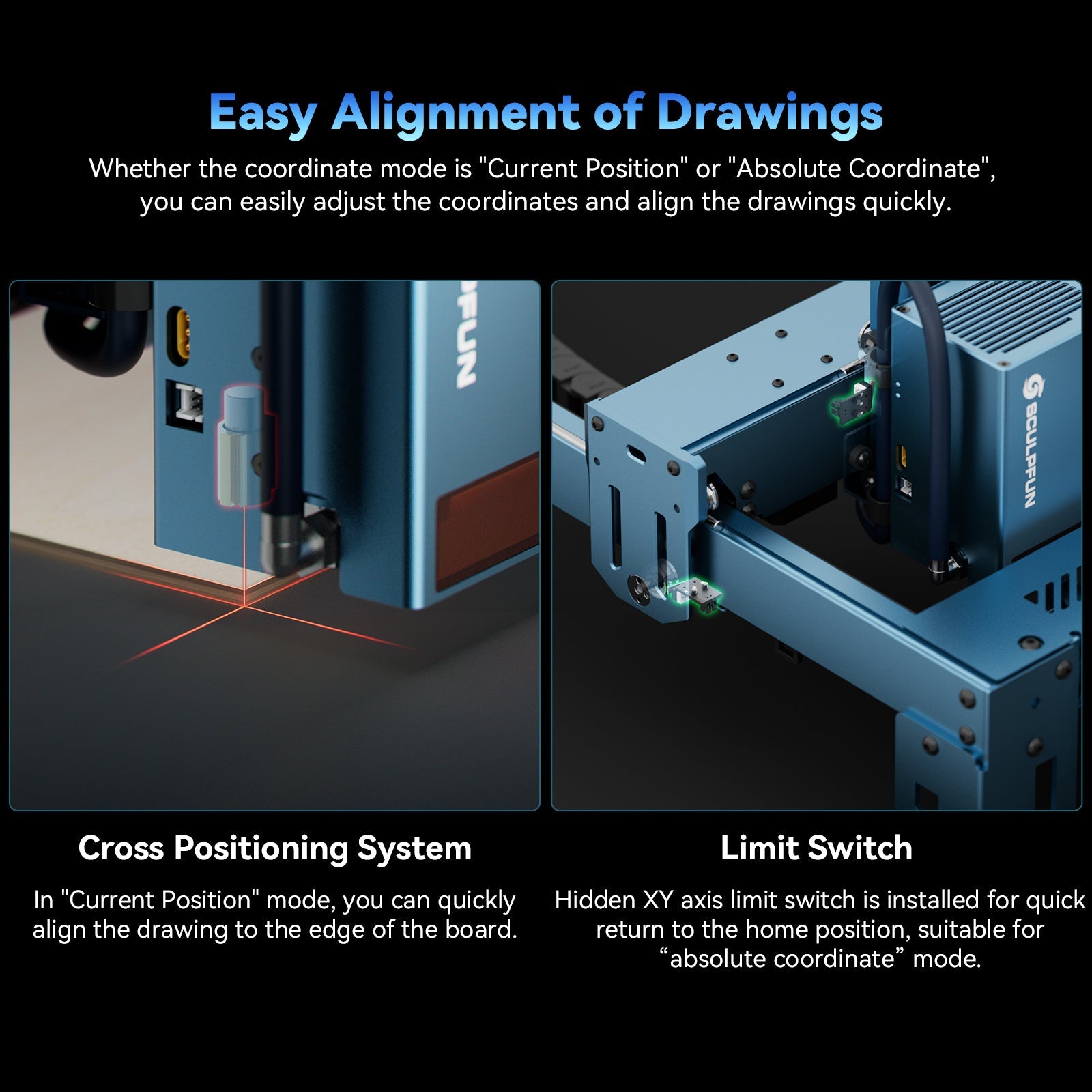Sculpfun S40 MAX 48W Laser Engraver Cutting Machine 830*800mm Engraving Area