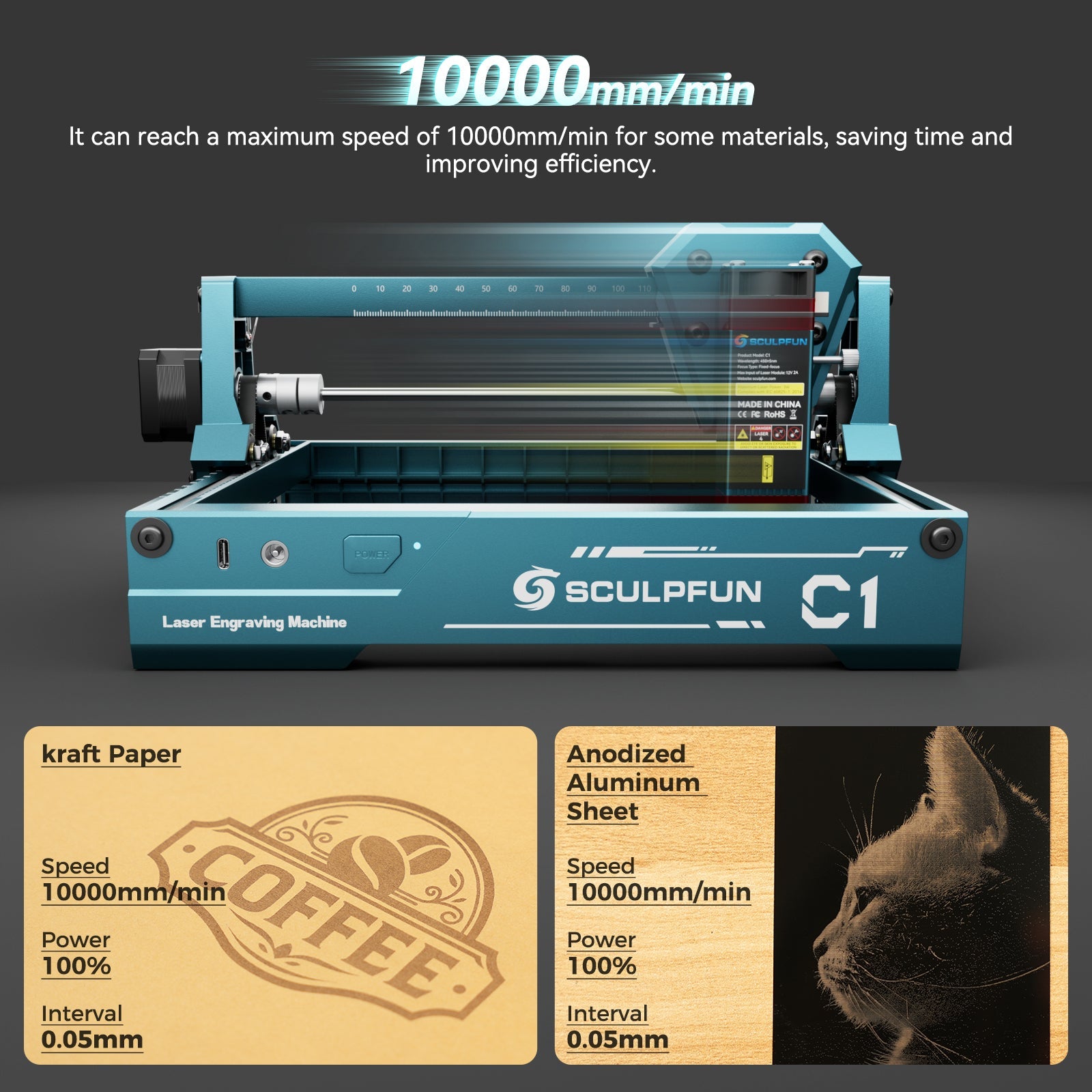 [Early Bird Sale]Sculpfun C1 Mini Portable Laser Engraver