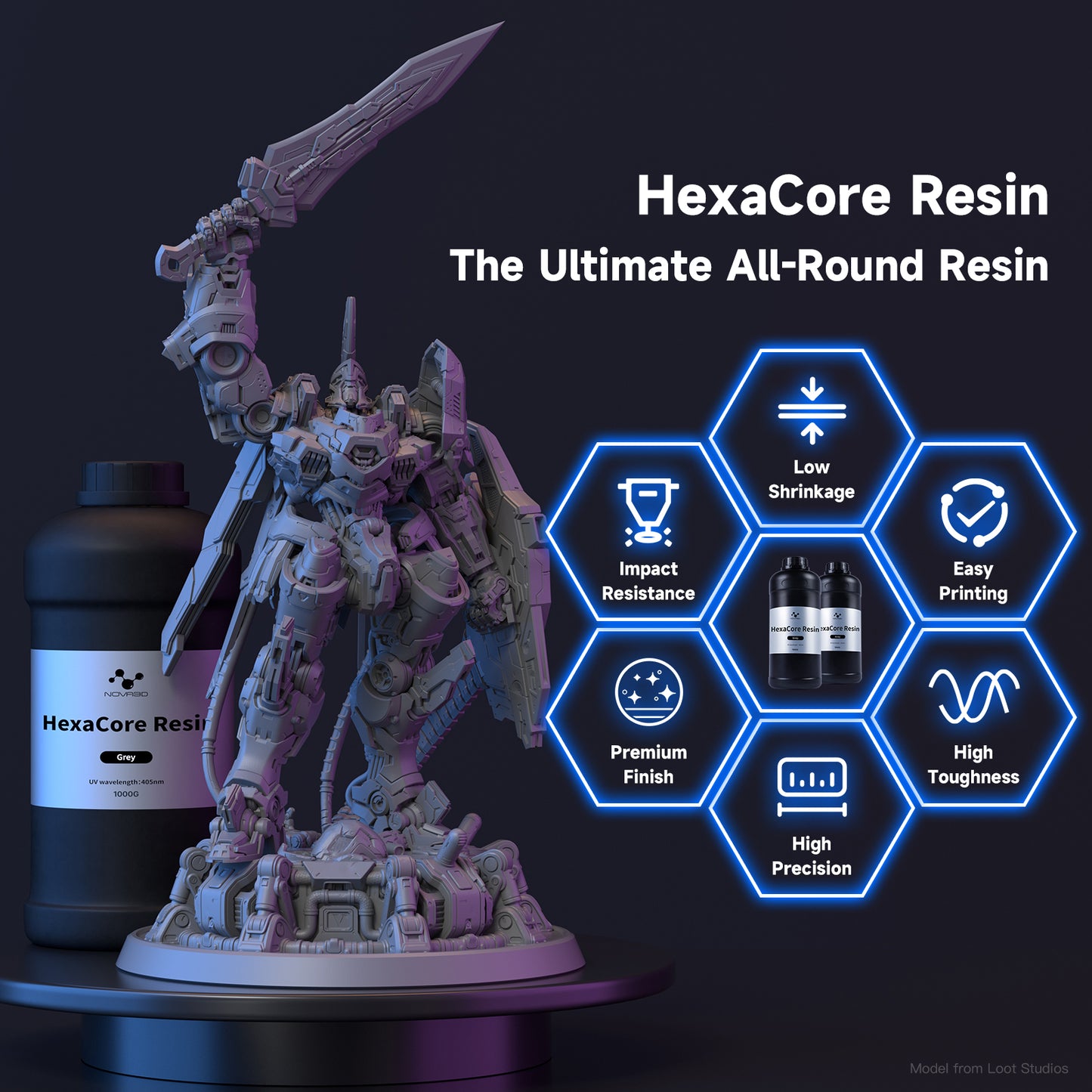 NOVA3D HexaCore Resin – Résine Maximale Ténacité et Performance Mécanique