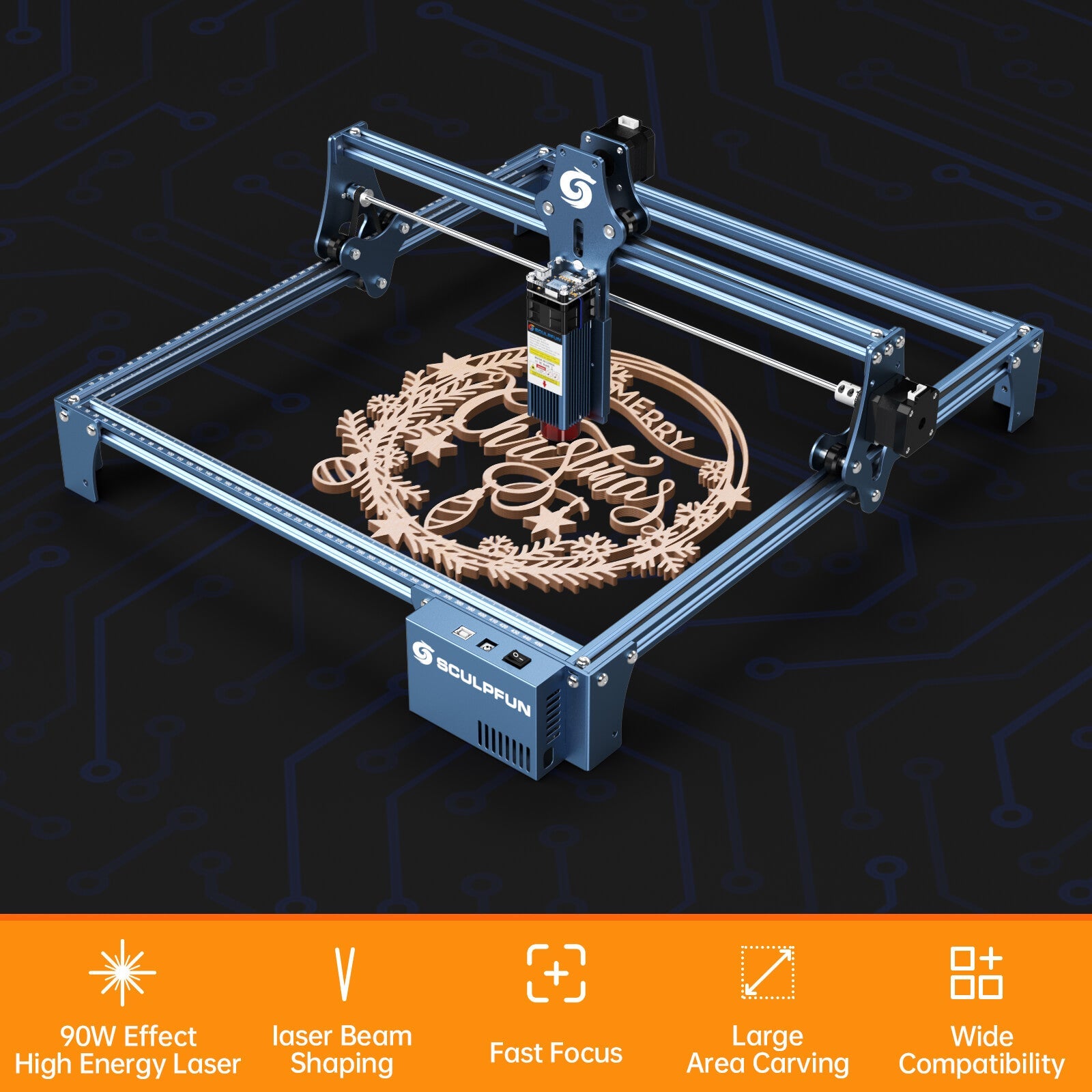 SCULPFUN S9 5.5W Laser Engraver With 0.06mm Ultra-Fine Compressed Spot