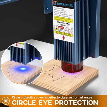 SCULPFUN S9 5.5W Laser Engraver With 0.06mm Ultra-Fine Compressed Spot